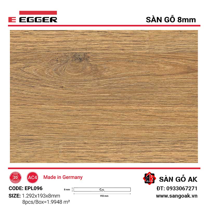 Sàn Gỗ Công Nghiệp Đức Egger 8mm EPL096